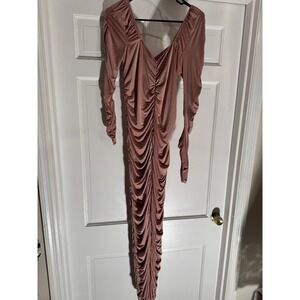 Pretty Little Thing Size 12 Evening Dress Champagne